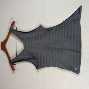 Athleta Navy Athletic Sporty‎ Striped Tie Lightweight Tank Top M